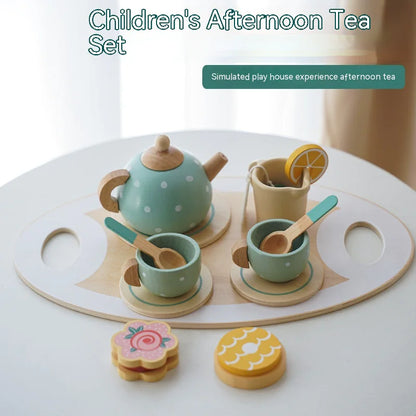 Kids Wooden Tea Party Playset