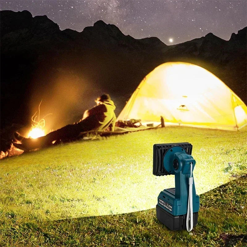 Portable flashlight LED working light for Makita/DEWALT/MILWAKEE/BOSCH/BLACK & DECKER 18V battery camping light