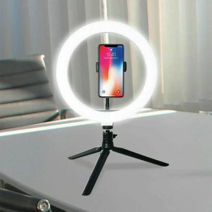 25cm LED Selfie Ring Light Photography Video Light RingLight Phone Stand Tripod Fill Light Dimmable Lamp Live streaming light